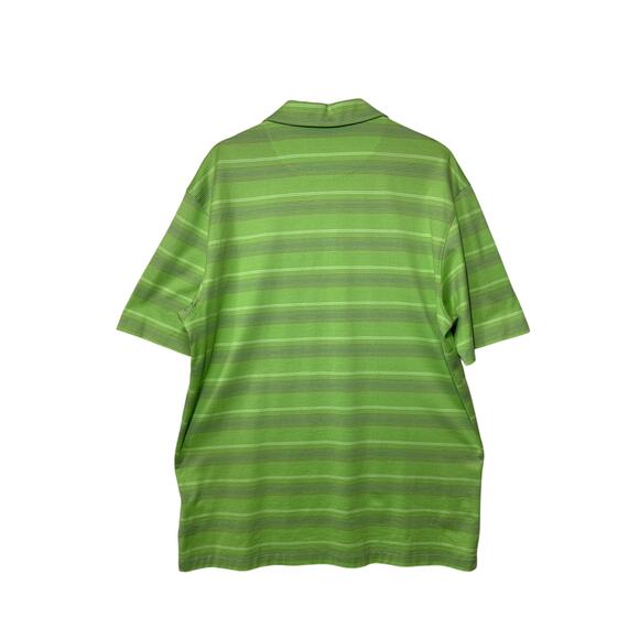 Nike Tiger Woods Collection Golf Polo Dri-Fit Stripes Lime Green Size L - Picture 7 of 11